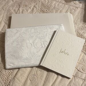 Dior Floral Silver Pouch with J'adore Cream Notebook